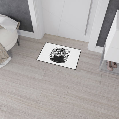 Posh London Tea Floor Mat, Cozy Kitchen Decor, Funny Gift for Tea Lovers, Welcome Mat, Unique Home Accessory