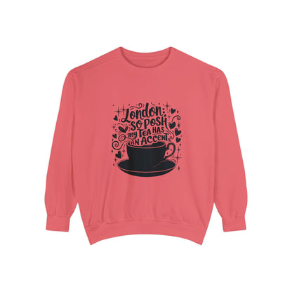 Unisex Garment-Dyed Sweatshirt Trendy - London's Nostalgic Tea