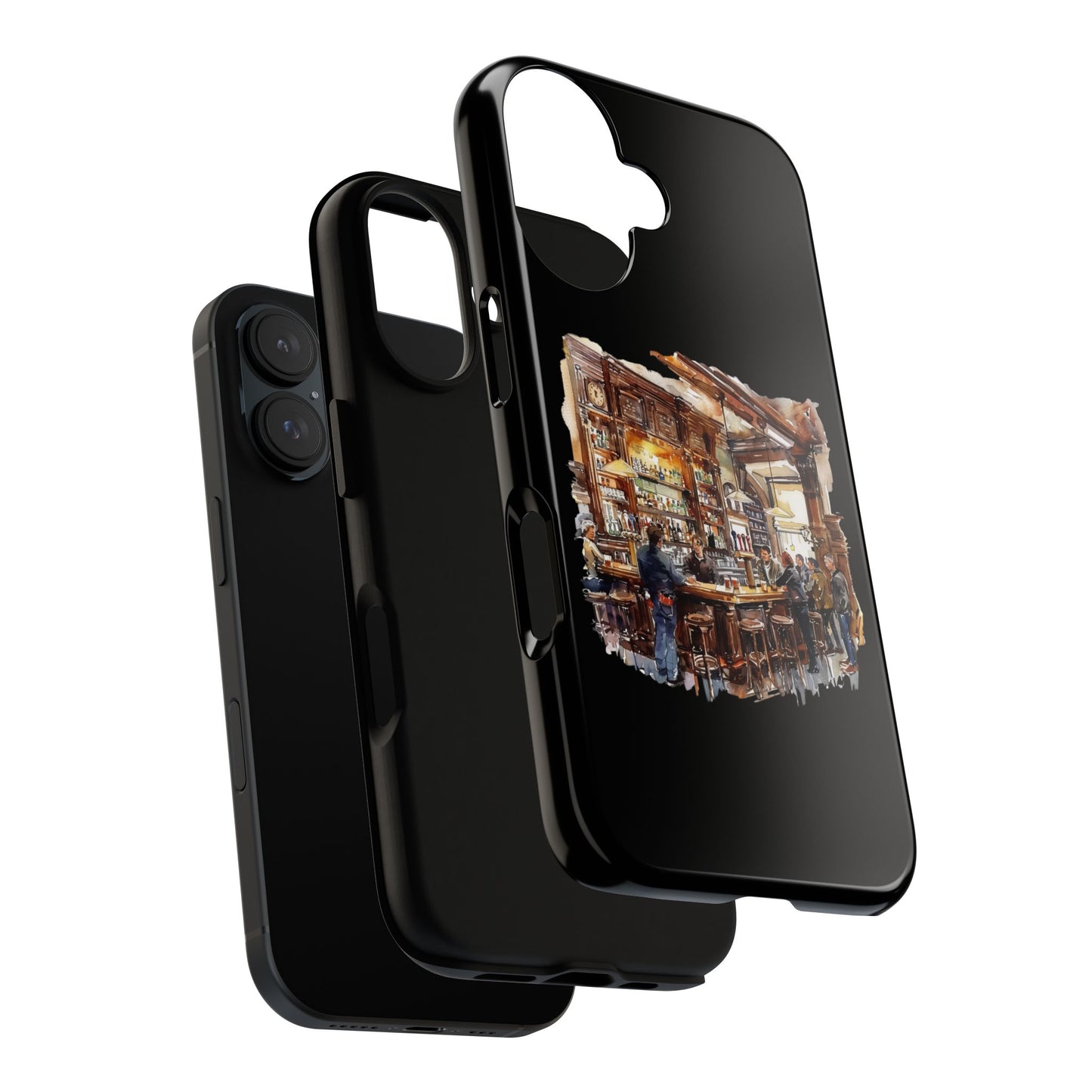 Artistic Phone Case - Cozy Pub Vibe, Trendy Smartphone Accessory, Gift for Friends, Modern Design, Durable Protection