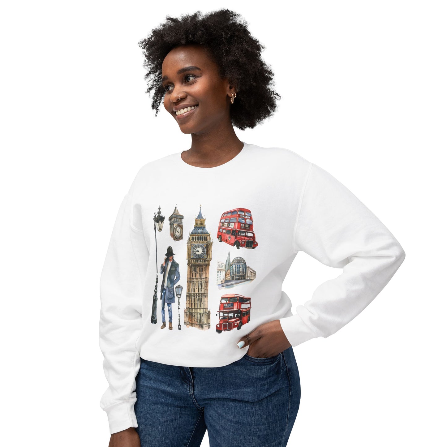 Unisex Lightweight Crewneck Sweatshirt - A Collection of Iconic Imagery