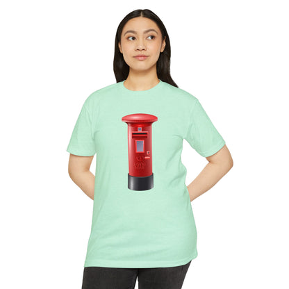 Unisex CVC Jersey T-shirt - Classic UK Royal Mailbox Design - British Postbox Icon