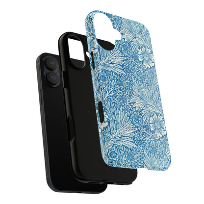 Stylish Phone Case, Tough Floral Phone Cover, Fashionable Tech Accessory, Gift for Her, Blue Flower Design