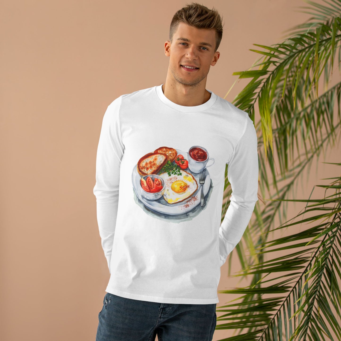 Men’s Base Longsleeve Tee - British Food - Savory Classics and Traditional Delights