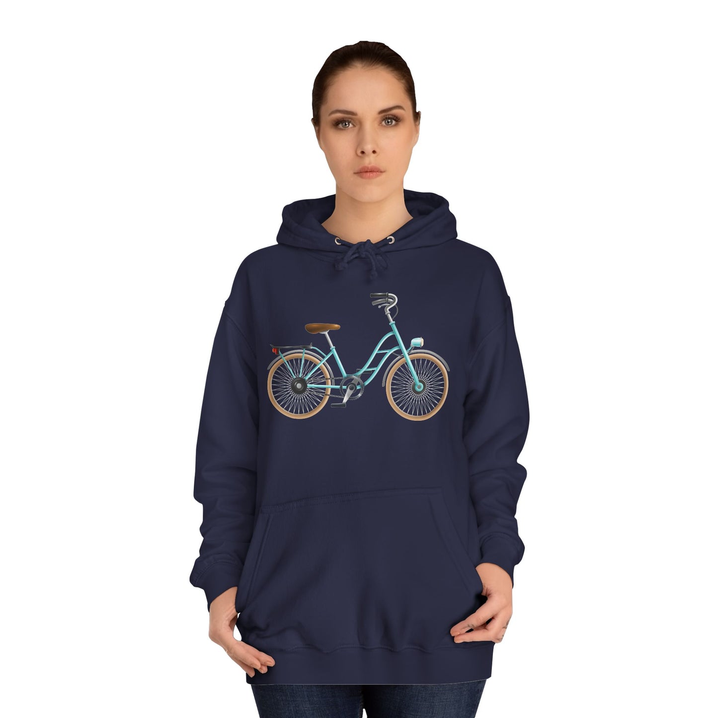Unisex College Hoodie - Classic British Bicycle - Timeless Charm
