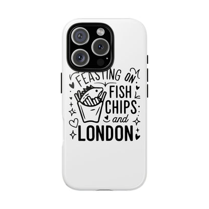 London Fish & Chips Phone Case | Fun Gift for Foodies, Travel Lovers, London Souvenir, Unique Accessories, Personalization Option