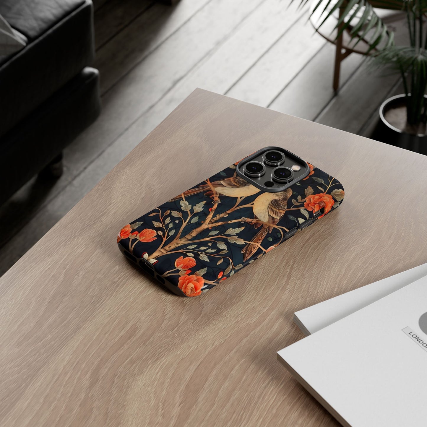 Floral Phone Case – Tough Cases with Bird Design, Unique Gift for Nature Lovers, Stylish Tech Accessory, Phone Cover, Artistic Case