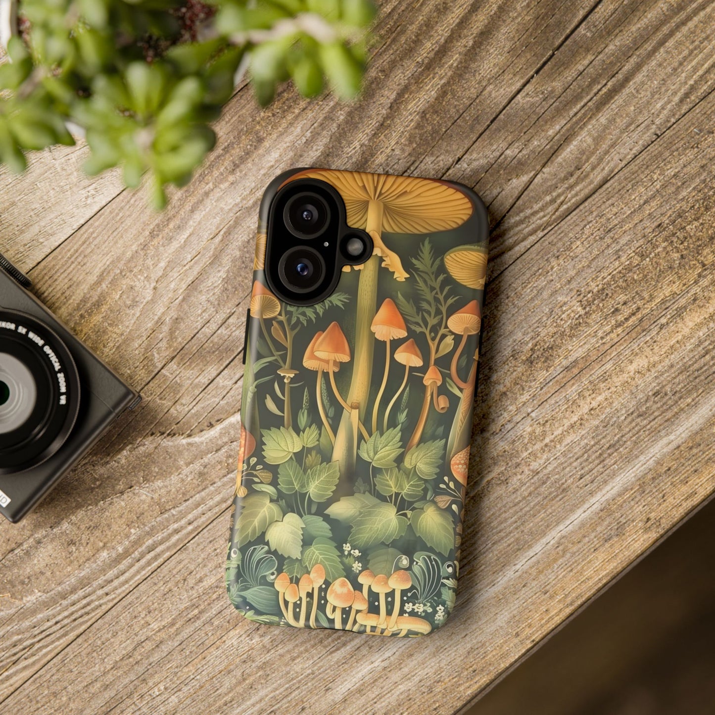 Mushroom Forest iPhone Case, Tough Cases for Nature Lovers, Vibrant Phone Accessories, Unique Gift for Him/Her, Eco-Friendly Style