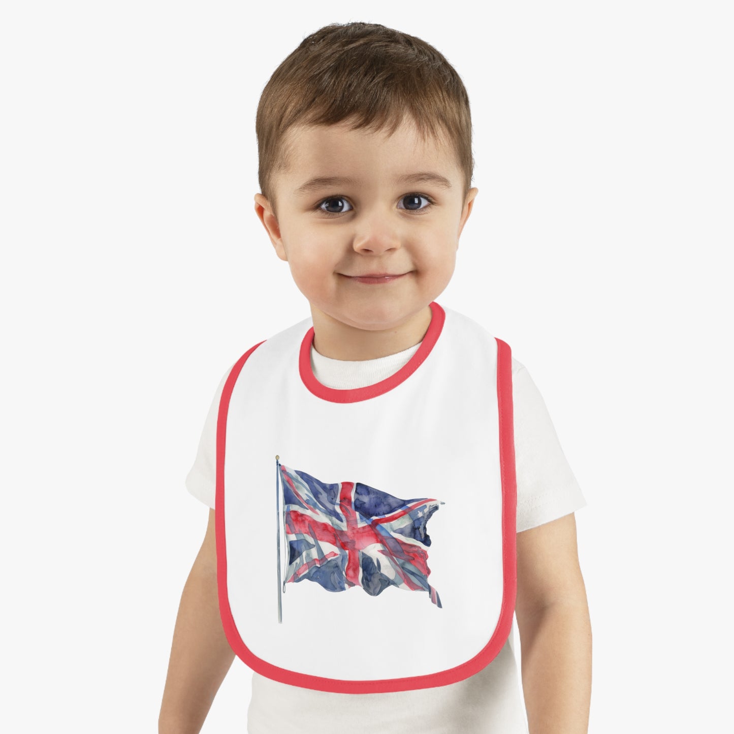 Baby Bib with UK Flag Design, Cute Baby Feeding Bib, Toddler Bib for Gifts, British Themed Baby Clothing, Baby Shower Essentials