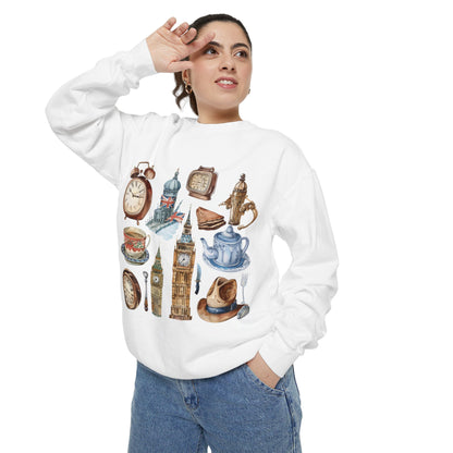 Unisex Garment-Dyed Sweatshirt - Classic England - A Collection of Iconic Imagery