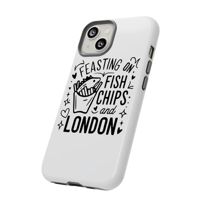 London Fish & Chips Phone Case | Fun Gift for Foodies, Travel Lovers, London Souvenir, Unique Accessories, Personalization Option