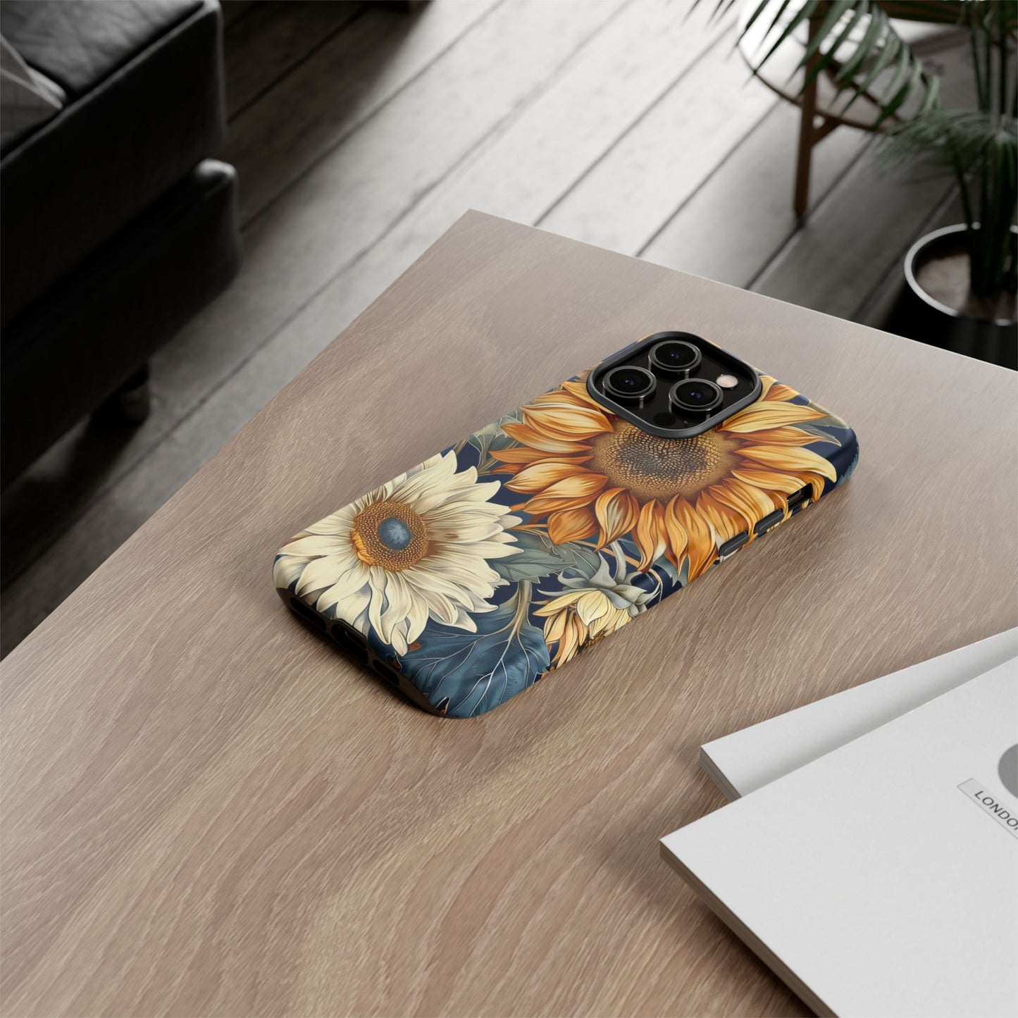 Floral Phone Case for Tough Cases, Sunflower Design, Nature Lover Gift, Birthday Present, Eco-Friendly Accessories, Summer Vibes
