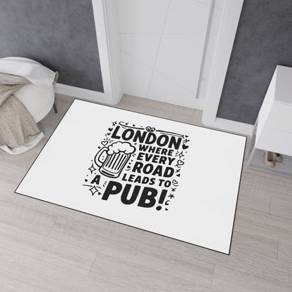 London Pub Themed Heavy Duty Floor Mat | Ideal for Home Bars, Man Caves, Kitchen or Entryway Decor, Pub Lover Gift, Housewarming