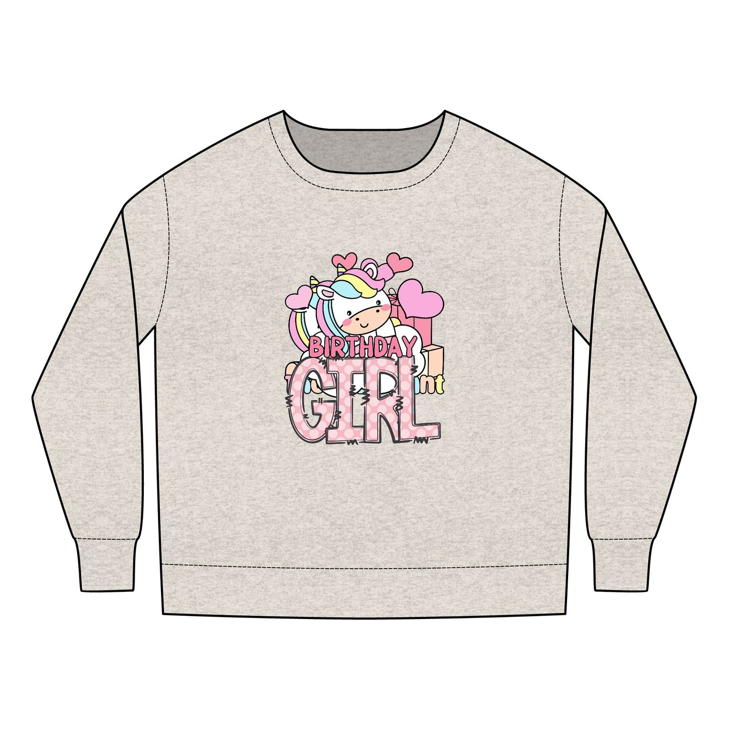 Toddler Sweatshirt - Stylish Leopard Birthday Girl Rainbow Graphic - Cute Unicorn Design
