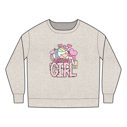 Toddler Sweatshirt - Stylish Leopard Birthday Girl Rainbow Graphic - Cute Unicorn Design