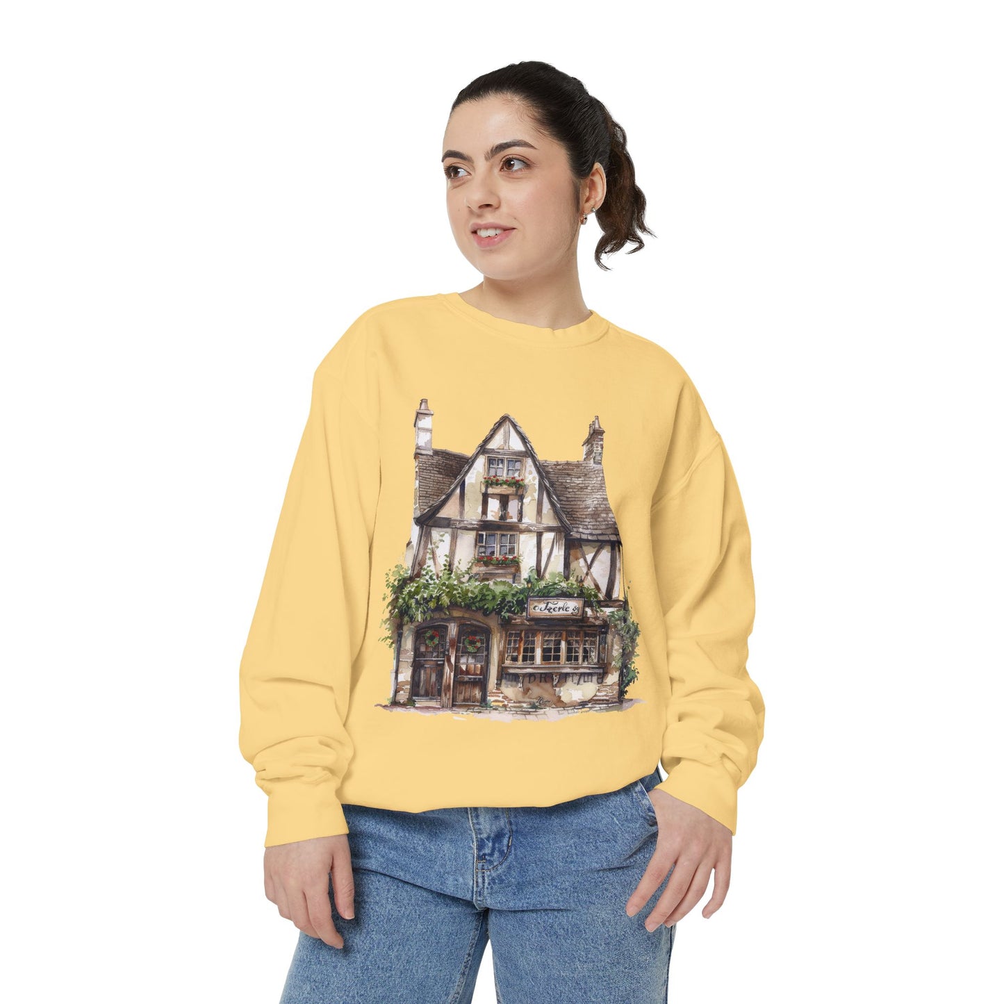 Unisex Garment-Dyed Sweatshirt - British Village Houses