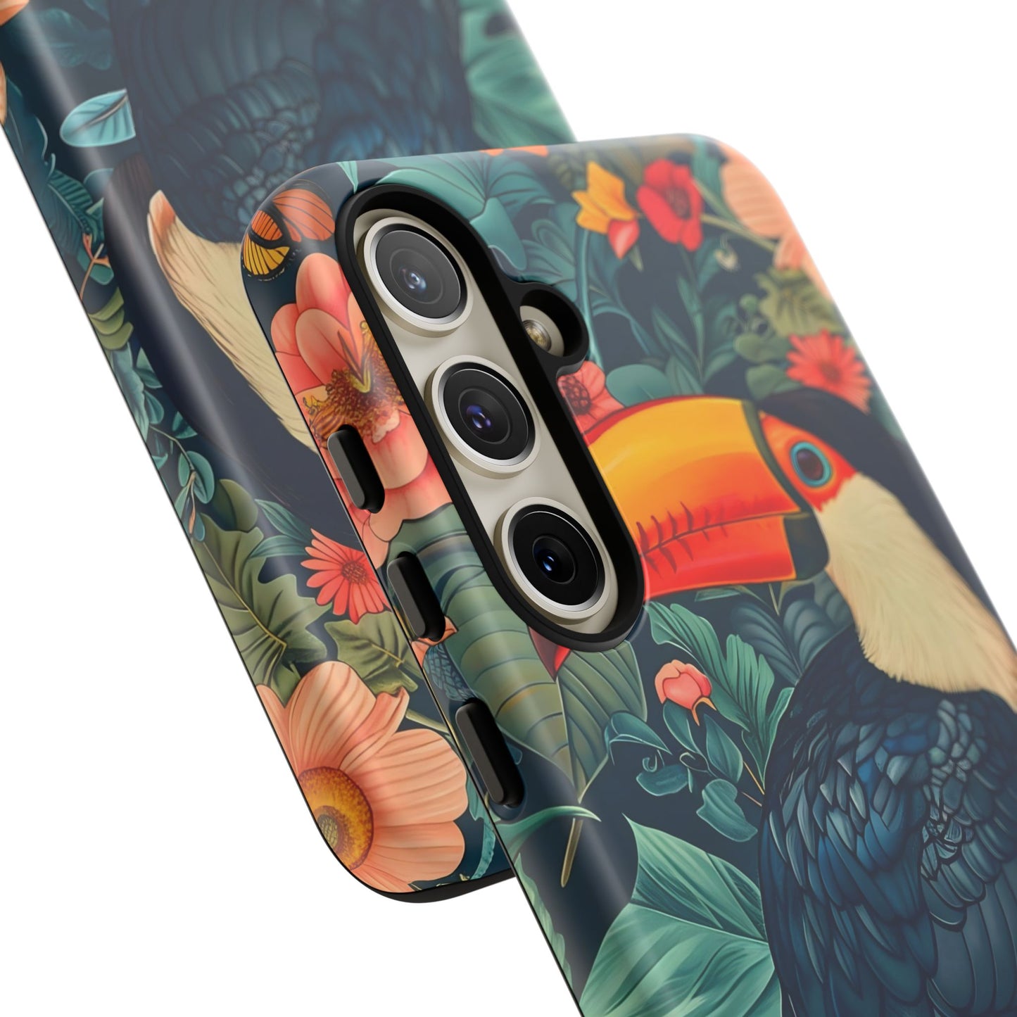 Tropical Toucan Phone Case - Cute Animal Design, Nature Lover Gift, Floral Pattern, Bird Lover Accessory, Summer Vibes