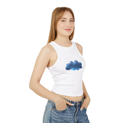 Women's Micro Rib Racer Tank Top - Serene Cloudscape