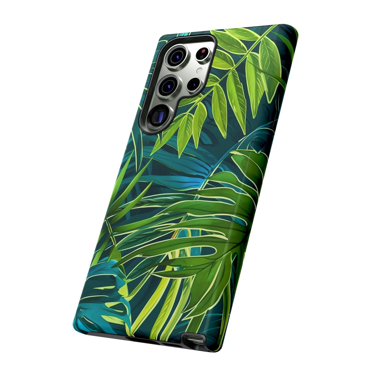 Tropical Phone Case - Durable Green Leaf Design, Eco-Friendly Gift, Trendy Accessory, Nature Lover's Case, Summer Vibes