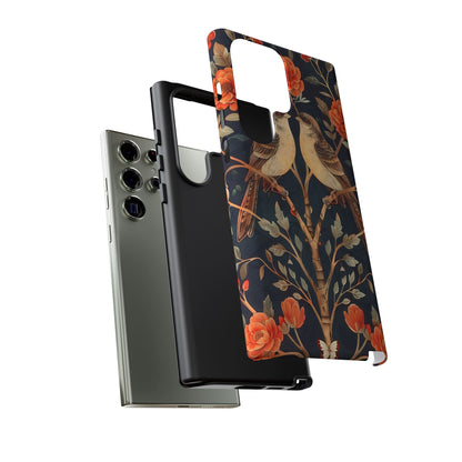 Floral Phone Case – Tough Cases with Bird Design, Unique Gift for Nature Lovers, Stylish Tech Accessory, Phone Cover, Artistic Case