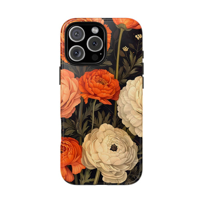 Floral Phone Case with Tough Protection, Blooming Ranunculus Design, Durable Cover, Gift for Flower Lovers, Eco-Friendly Phone Accessory