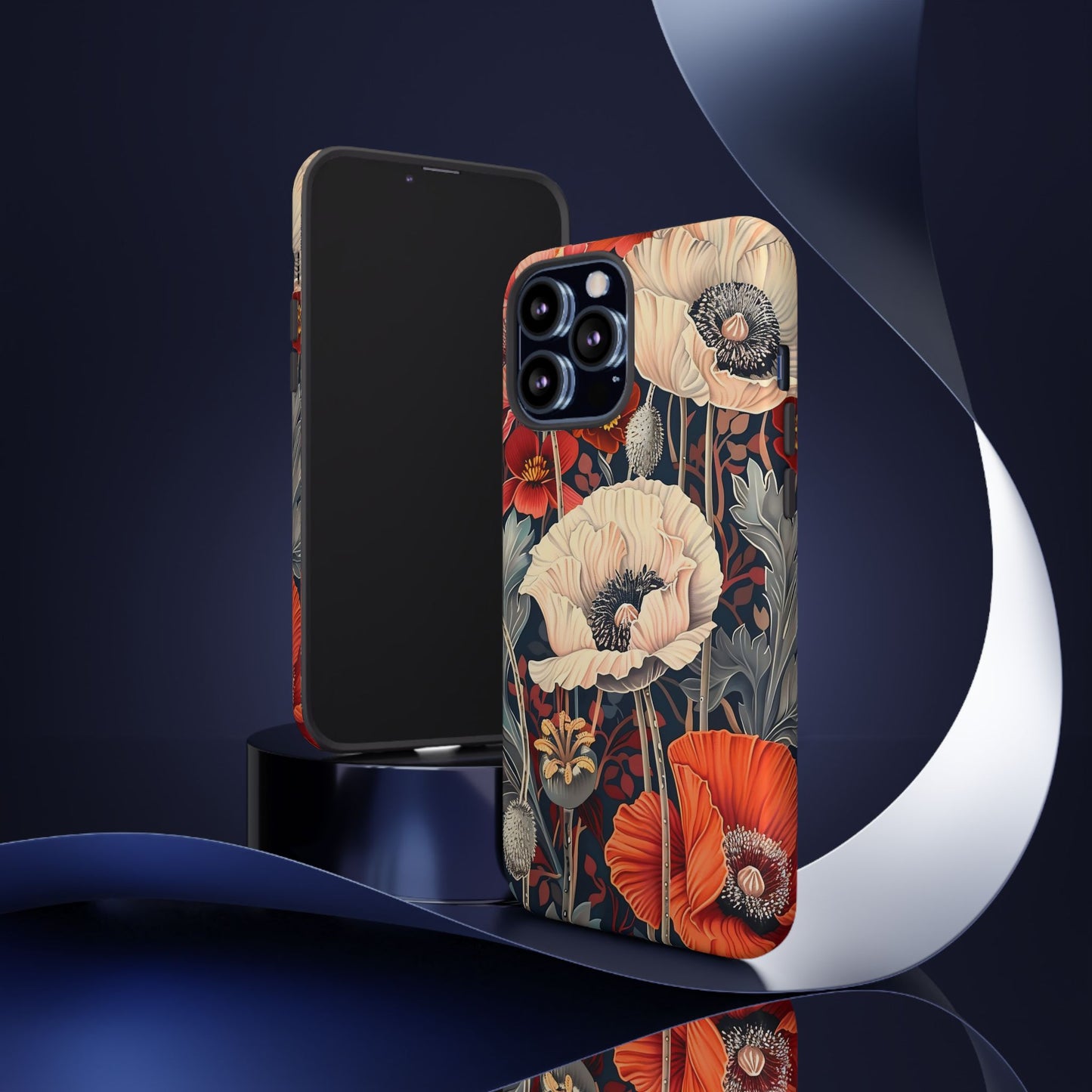 Floral iPhone Case, Tough Phone Cover, Artistic Protection, Flower Design, Unique Gift for Her, Phone Accessory, Trendy Tech
