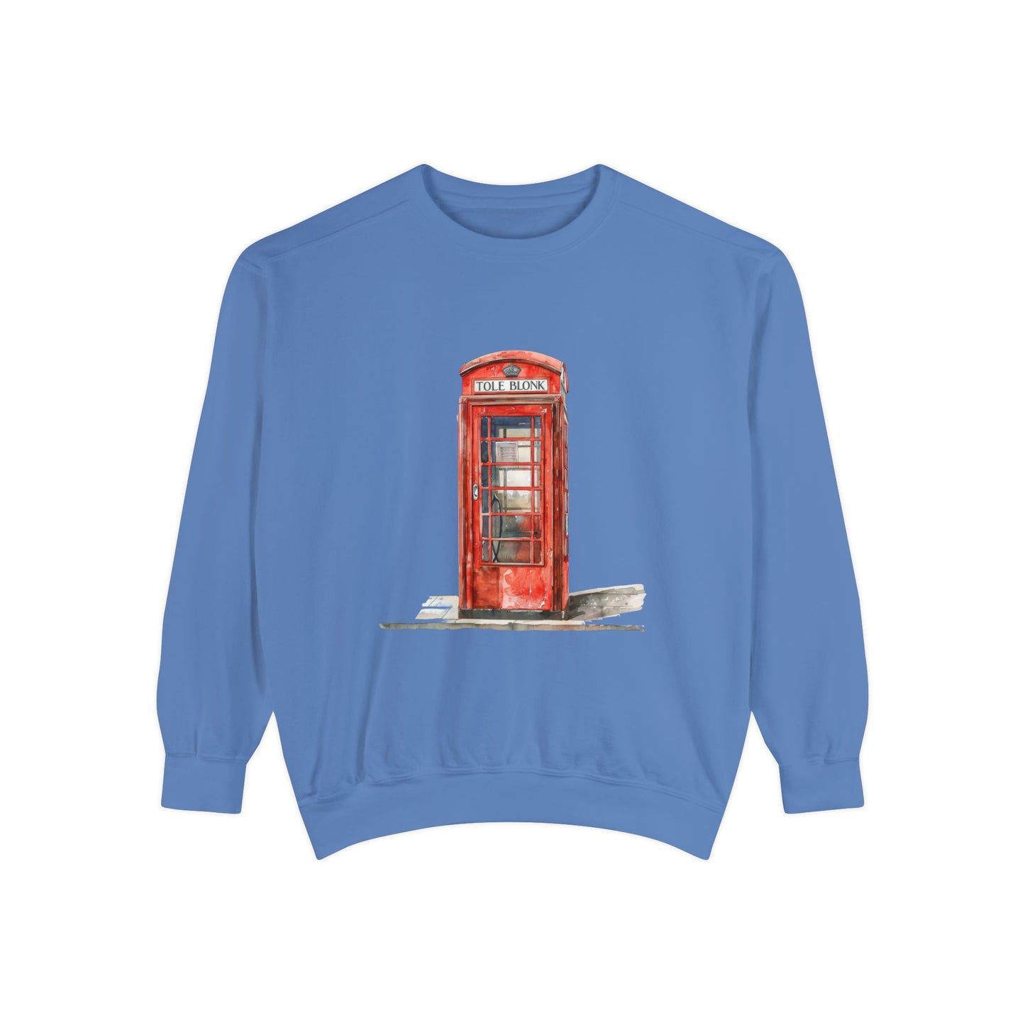 Unisex Garment-Dyed Sweatshirt All Day Wear - Iconic British Public Telephone