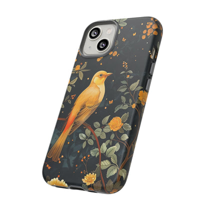 Floral Phone Case, Tough Cases with Bird Design, Nature Lover Gift, Stylish Protection, Birthday Present, Floral Phone Cover