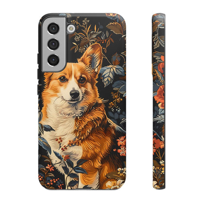 Corgi Floral Phone Case - Tough Cases for Dog Lovers, Cute Pet Accessories, Gift for Dog Owners, Floral Design, Personalized Tech Cover