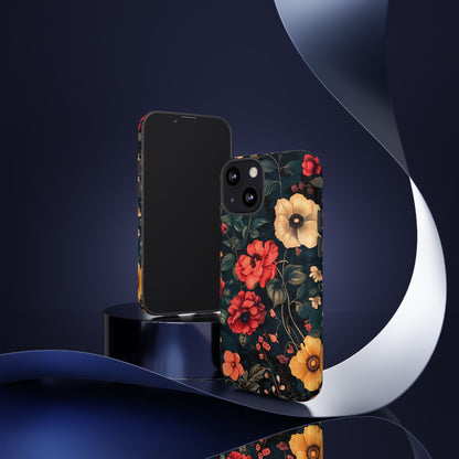 Floral Phone Case, Tough Cases, Flower Motif, Protective Cover, Gift for Her, Floral Design, Spring Accessory