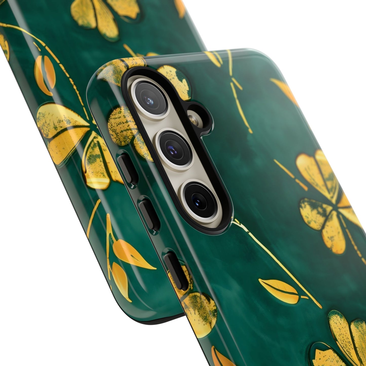 Floral Phone Case with Gold Accents, Tough Phone Cover, Stylish Phone Protector, Unique Gift for Her, Nature Lover Accessory
