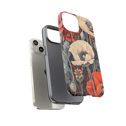 Floral iPhone Case, Tough Phone Cover, Artistic Protection, Flower Design, Unique Gift for Her, Phone Accessory, Trendy Tech