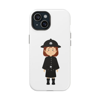 Cute Police Officer Magnetic Tough Case for iPhone, Gift for Police Lovers, Kid's Phone Case, Durable Protector, Fun Design