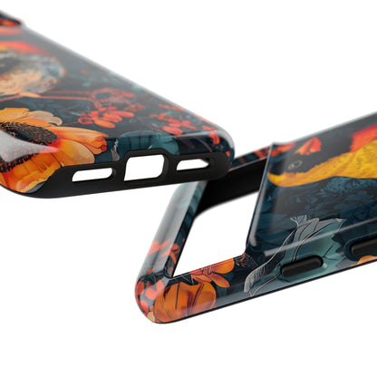 Colorful Bird Phone Case, Floral Phone Cover, Tough Phone Protector, Nature Lover Gift, Botanical Case, Unique Mobile Accessory