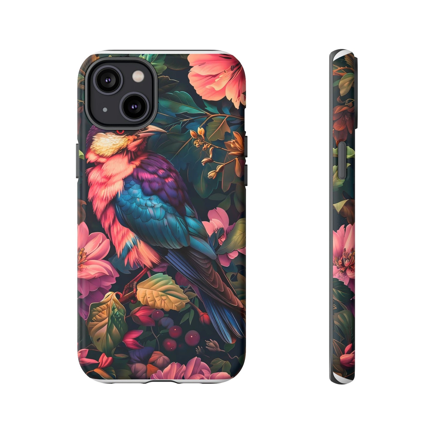 Tough Cases: Vibrant Tropical Bird Phone Case, Floral Smartphone Cover, Nature Lover Gift, Boho Phone Accessory, Cute Bird Case