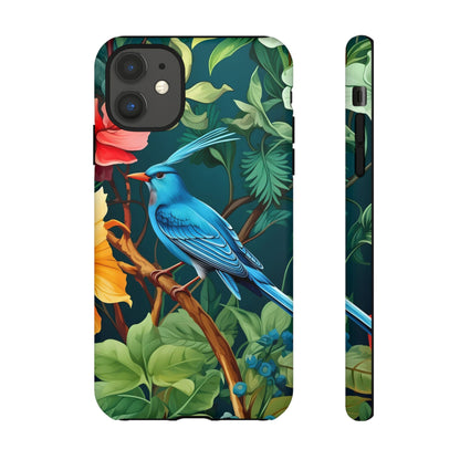 Tough Cases - Vibrant Bird Phone Case, Floral Design, Nature Lover, Unique Gift, Stylish Protection, Phone Accessories