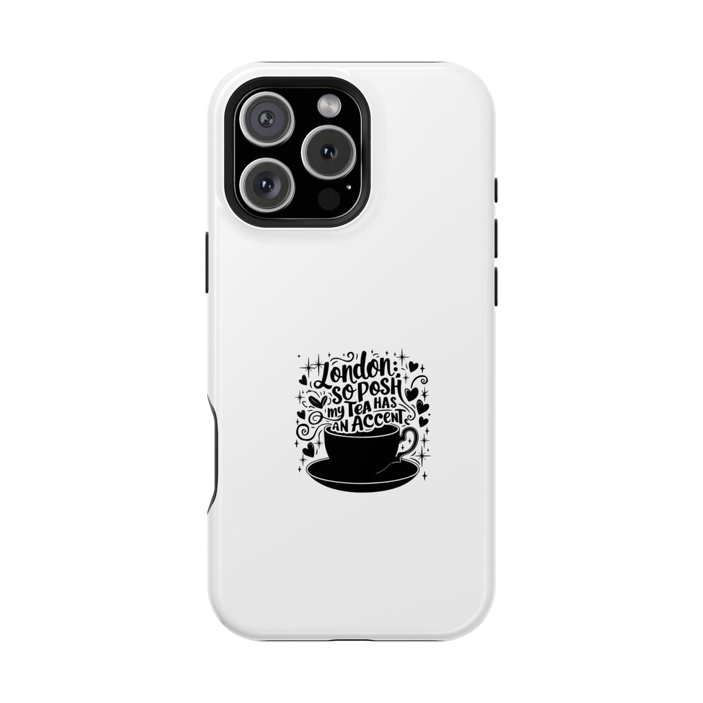 Stylish Magnetic Tough Case for Phone, Gift for Tea Lovers, Custom Phone Cover, London Tea Design, Durable Mobile Protector