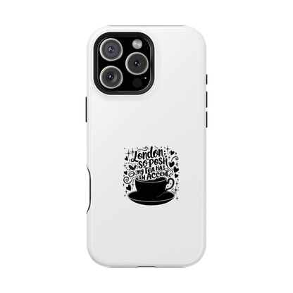 Stylish Magnetic Tough Case for Phone, Gift for Tea Lovers, Custom Phone Cover, London Tea Design, Durable Mobile Protector