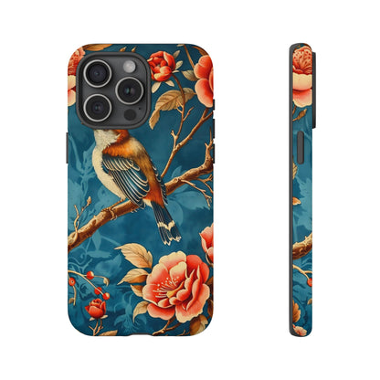 Bird & Floral Phone Case, Tough Cases for Nature Lovers, Gift for Her, Customizable Design, Vibrant Tech Accessories