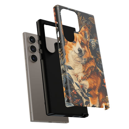 Corgi Floral Phone Case - Tough Cases for Dog Lovers, Cute Pet Accessories, Gift for Dog Owners, Floral Design, Personalized Tech Cover
