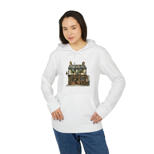 Cozy White Fleece Hoodie with Artistic Design | Unisex Fashion
