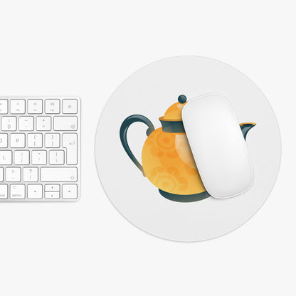 Teapot Mouse Pad, Decorative Desk Accessory, Gift for Tea Lovers, Office Supplies, Home Office Decor