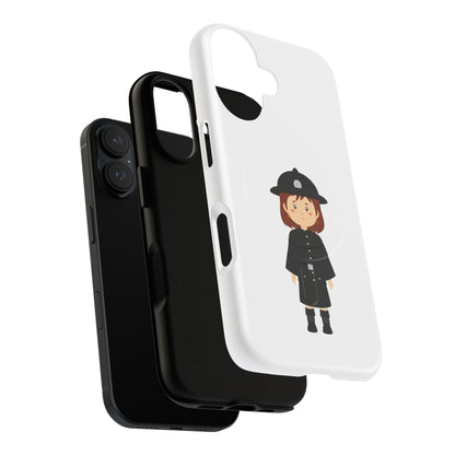 Cute Police Officer Phone Case, Tough Magnetic Case for Kids, Unique Gift for Law Enforcement Fans, Durable Mobile Cover