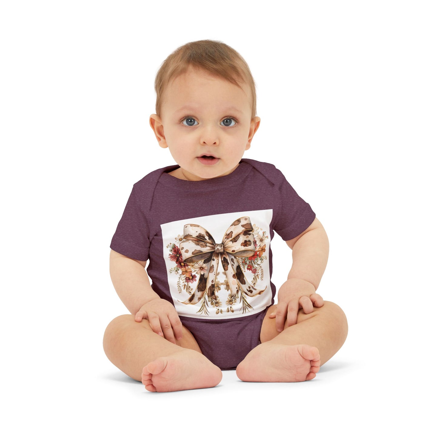 Floral Bow Infant One Piece – Cute Baby Bodysuit for Milestones & Gifts