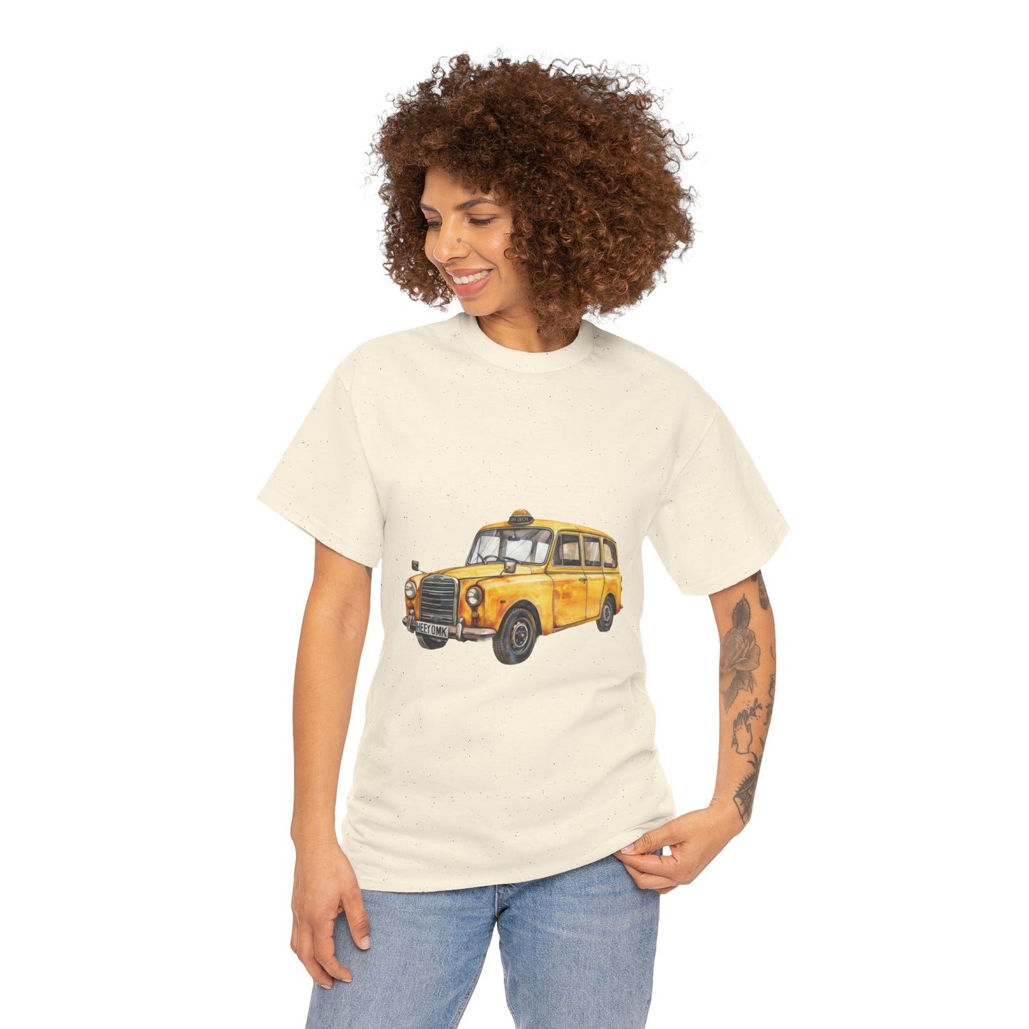Unisex Heavy Cotton Tee - British Vintage Car - Classic Elegance and Timeless Style