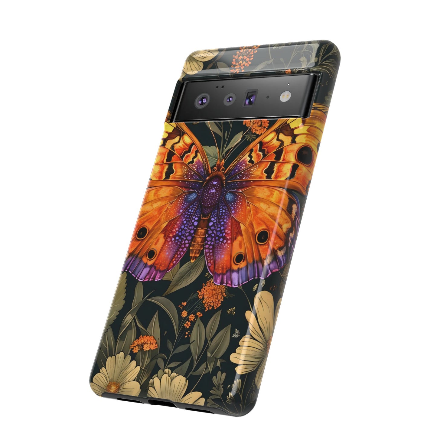 Butterfly Phone Case, Tough Cases for Nature Lovers, Vibrant Floral Design, Gift for Her, Cute Phone Accessories, Butterfly Artwork