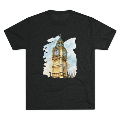 Iconic Big Ben Clock Tower Soft  Unisex Tri-Blend Crew Tee