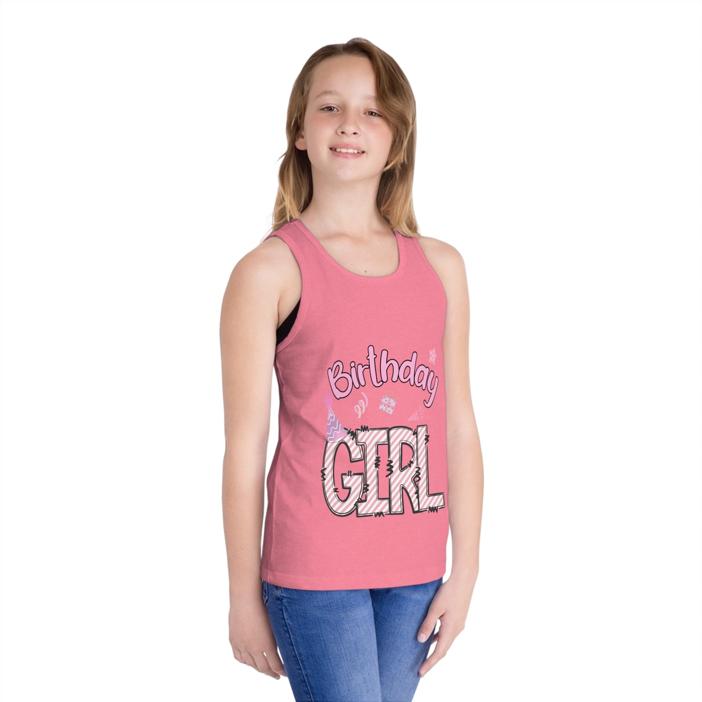 Birthday Girl Jersey Tank Top for Kids - Fun Party Wear