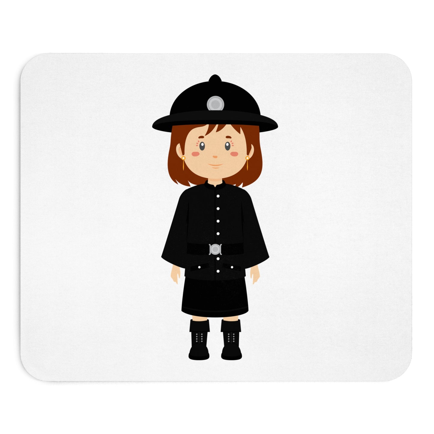 Cute Police Officer Mouse Pad, Desk Accessory, Gift for Kids, Office Decor, Playful Workstation, Fun Administrative Gift