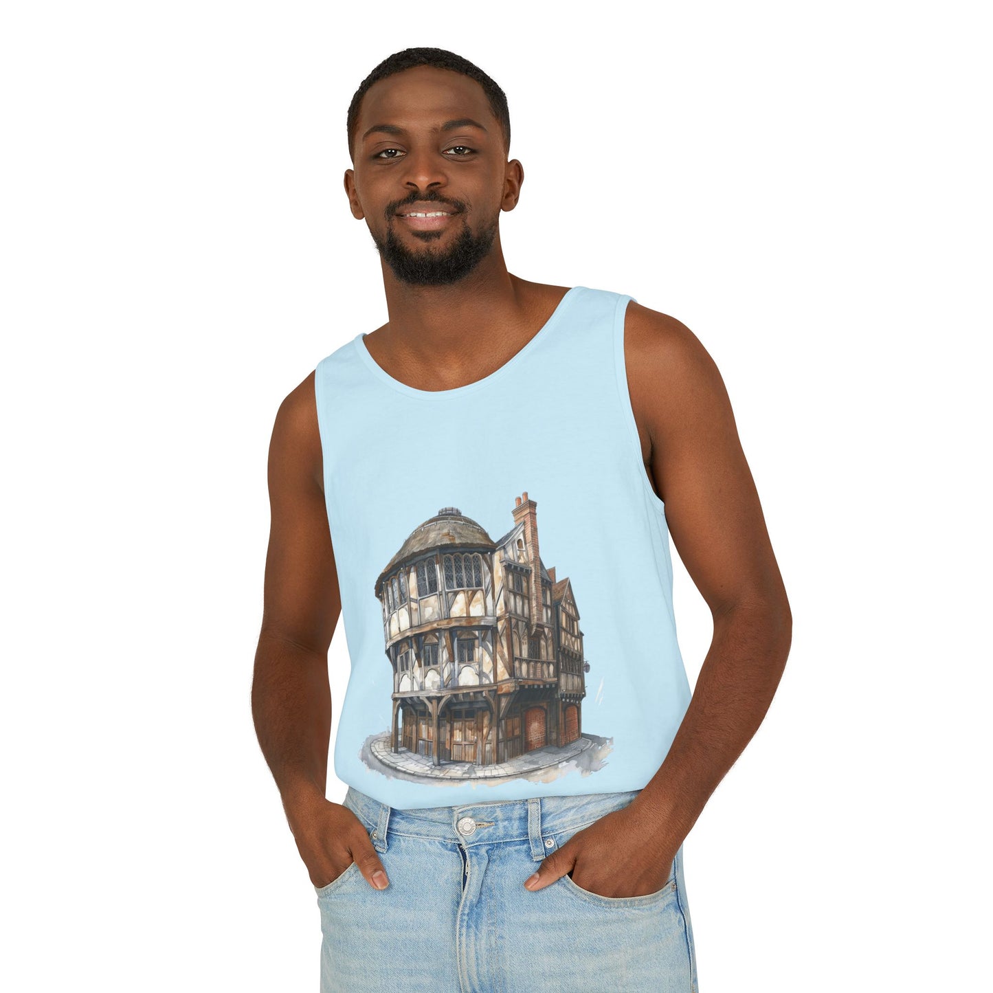 Unisex Garment-Dyed Tank Top - Cozy British Pub