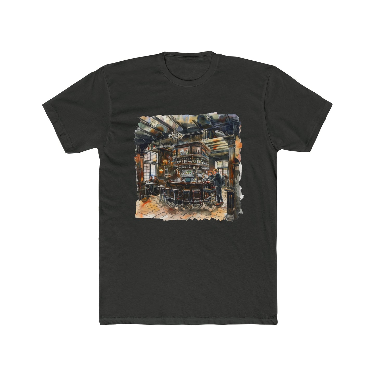 London Pub Interior Trendy Unisex Cotton Crew Tee